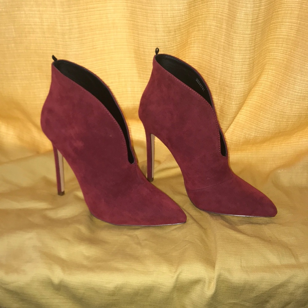 Cute red high heel ankle booties